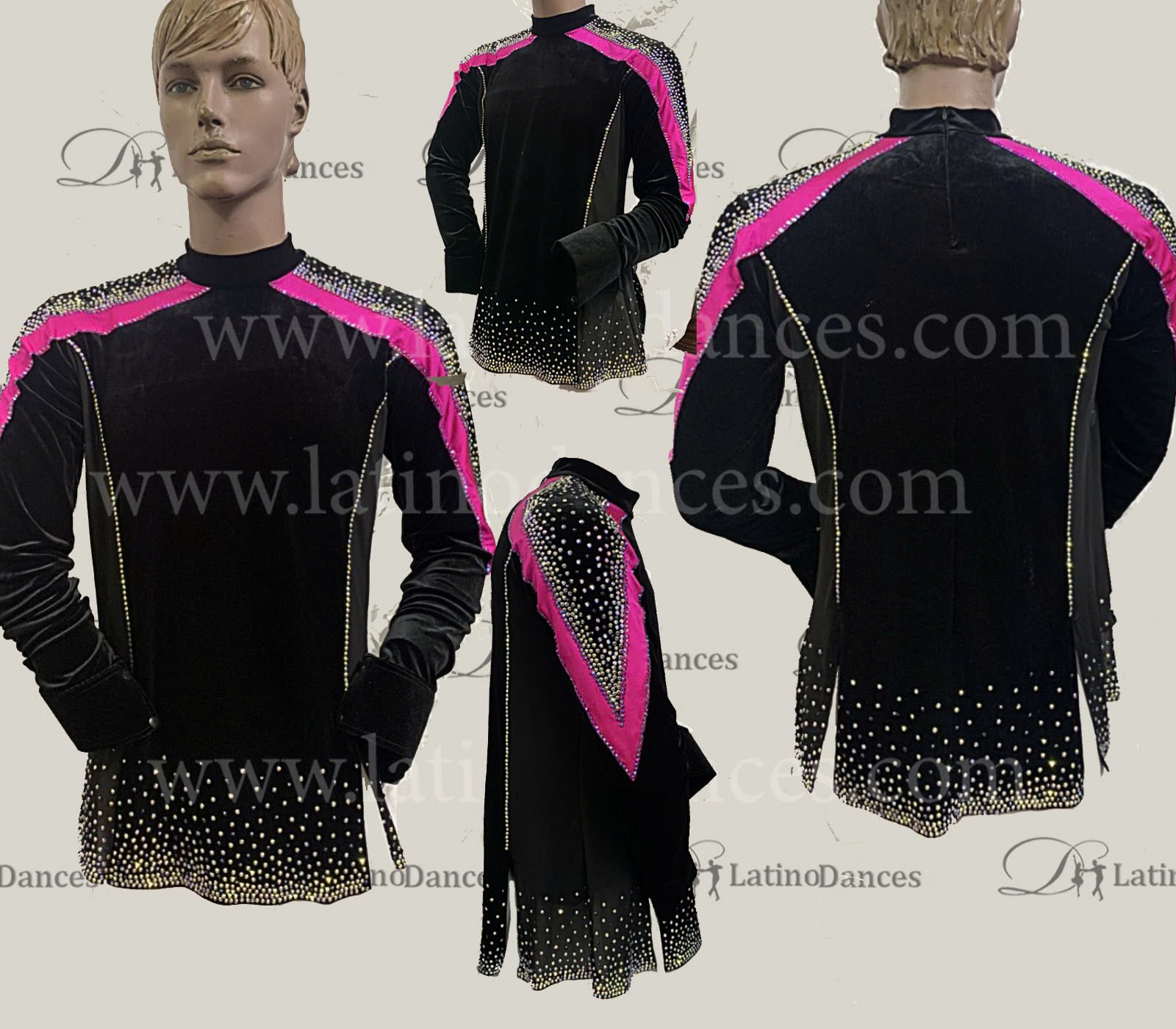 MEN'S LATIN SHIRT WITH HIGH QUALITY STONES DB2441