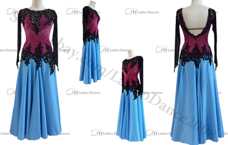 SMOOTH DANCE DRESS WITH HIGH QUALITY RHINESTONES ST317