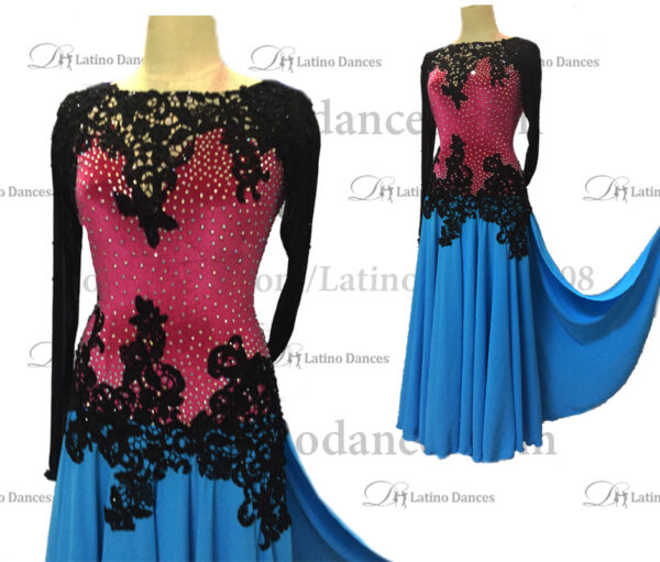 SMOOTH DANCE DRESS WITH HIGH QUALITY RHINESTONES ST317
