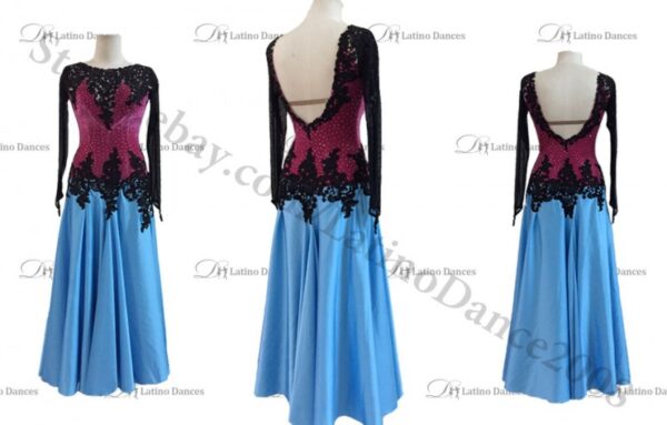 SMOOTH DANCE DRESS WITH HIGH QUALITY RHINESTONES ST317