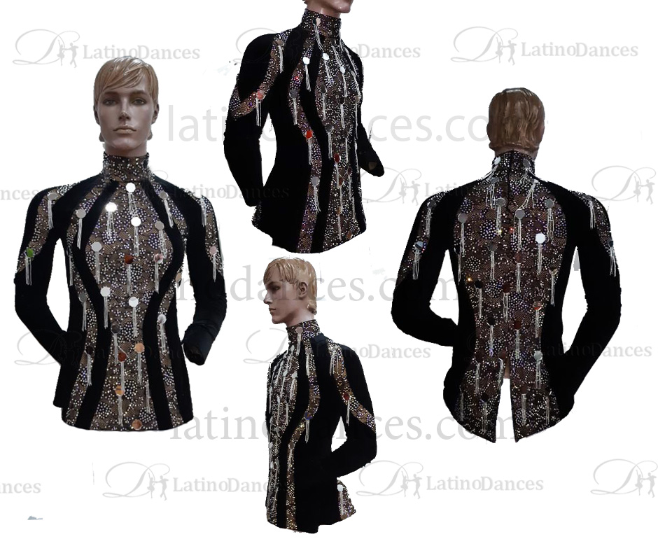 MEN'S JACKET LATIN BODY/SHIRT WITH HIGH QUALITY STONES DB228