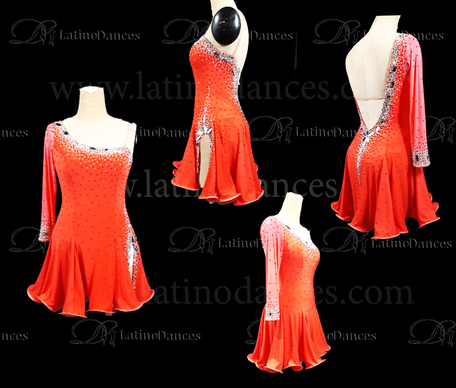 LATIN DRESSES-SALSA, RUMBA, CHA-CHA-CHA COSTUMES M689